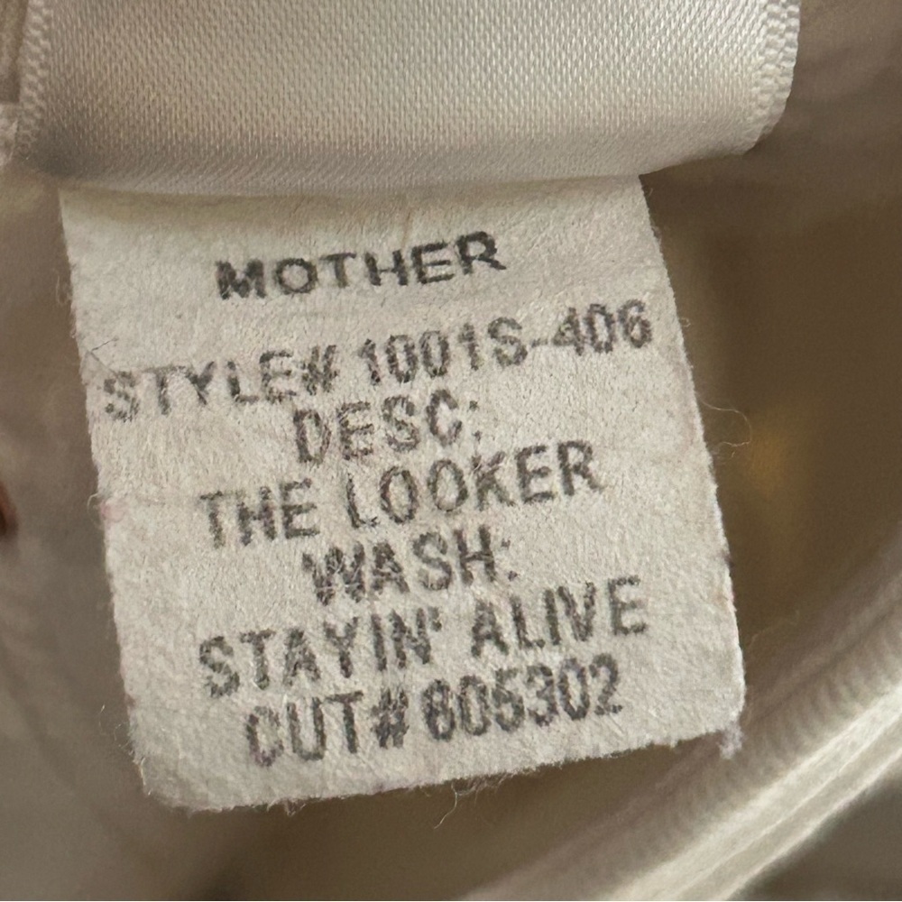 Mother The Looker Skinny Jeans Stayin Alive Off-White Size 26 - Picture 15 of 15